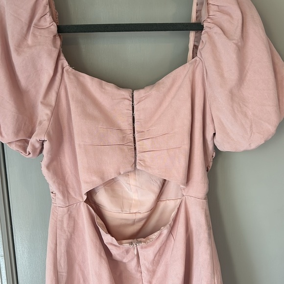 ASTR The Label Linen Pleat Front Mini Dress - Dusty Rose Medium - Picture 8 of 11